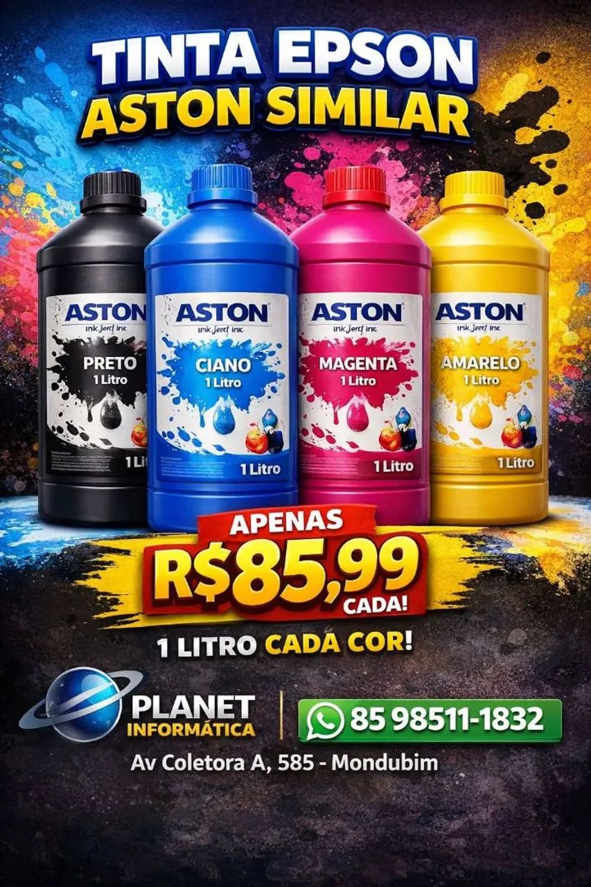 Tinta Epson aston similar 1 litro cada cor