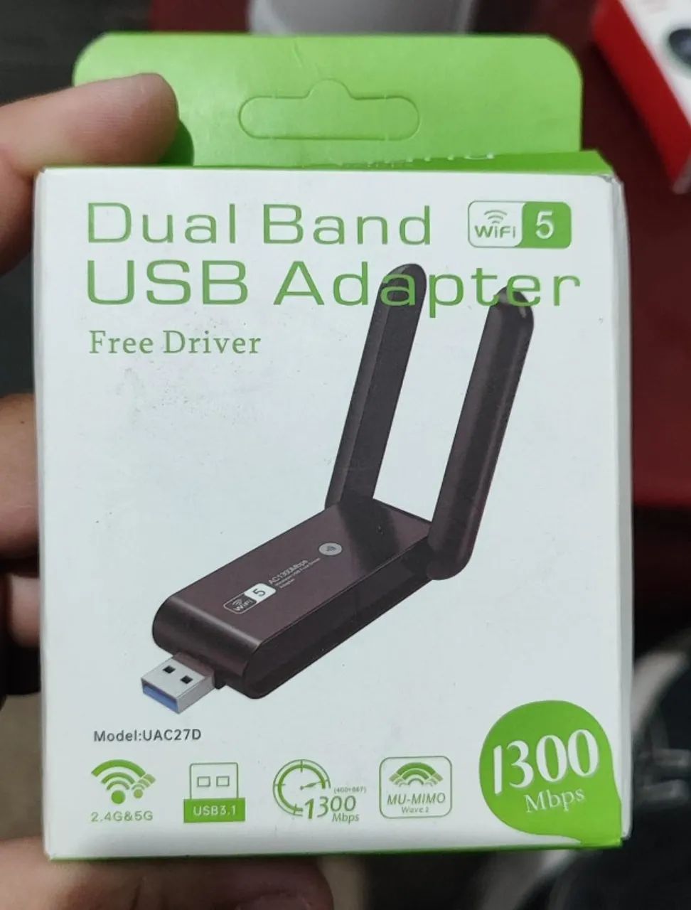 Adaptador Wi-Fi USB 3.0 Dual Band 1300Mbps