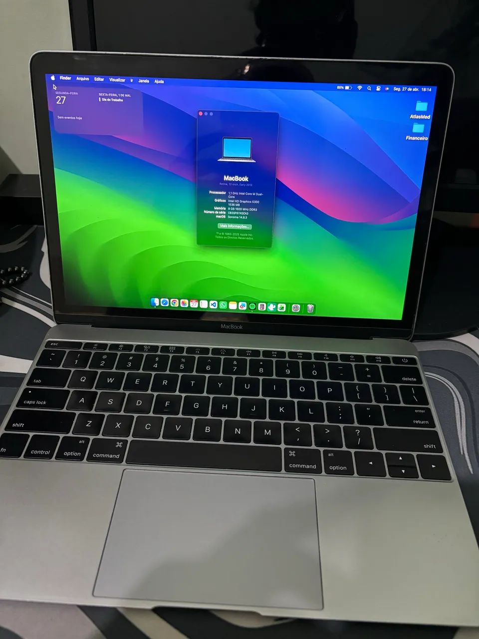 MacBook 12インチ retina Core M/8GB/SSD256GB MacBook Retina 12? 2015 Cinza - Intel Core M | 8GB RAM | SSD 256GB