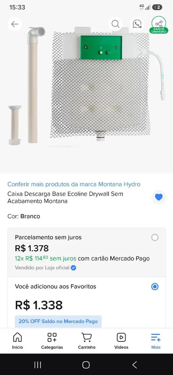 Caixa de descarga. 