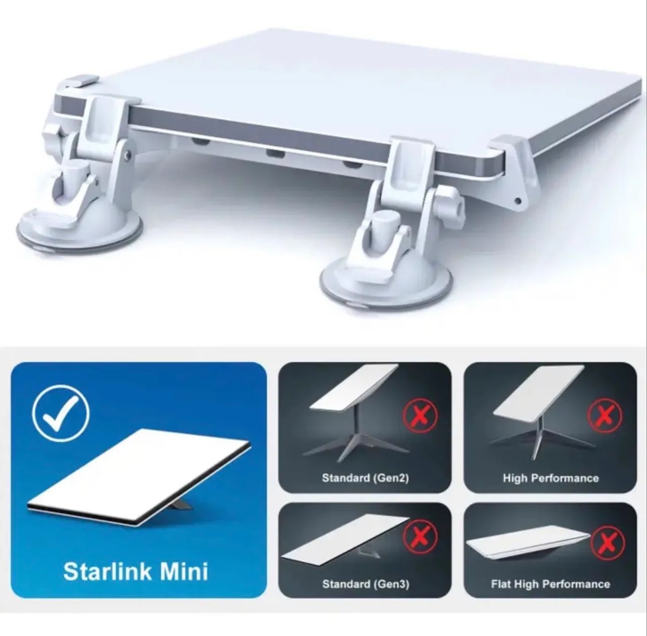 Suporte Para Starlink Com 4 Ventosas Linkstar - Foto 4