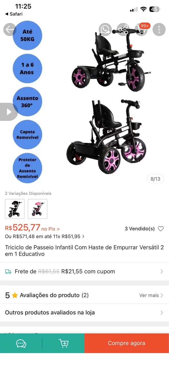 Triciclo infantil 