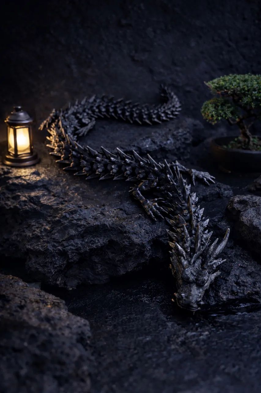 Dragão Articulado Dourado - Escultura Decorativa Flexível em Impressão 3D - Foto 5
