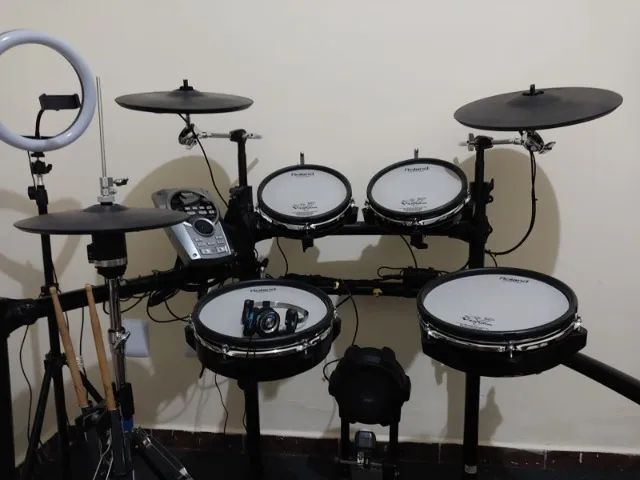 Roland V-Drums TD-15KV Completa + Máquina de Chimbal e Pedal DW 4000 | Excelente Estado - Foto 2