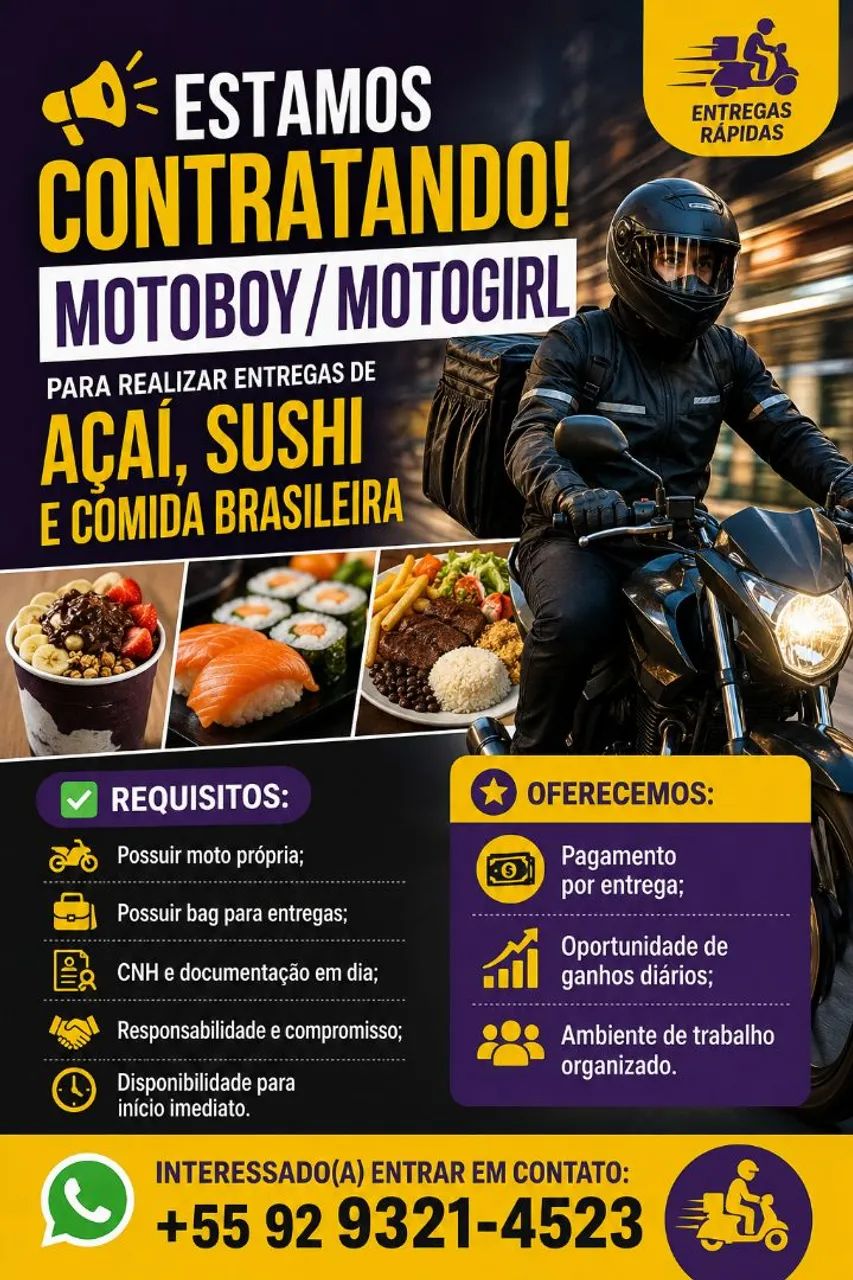 Vaga de entregador 