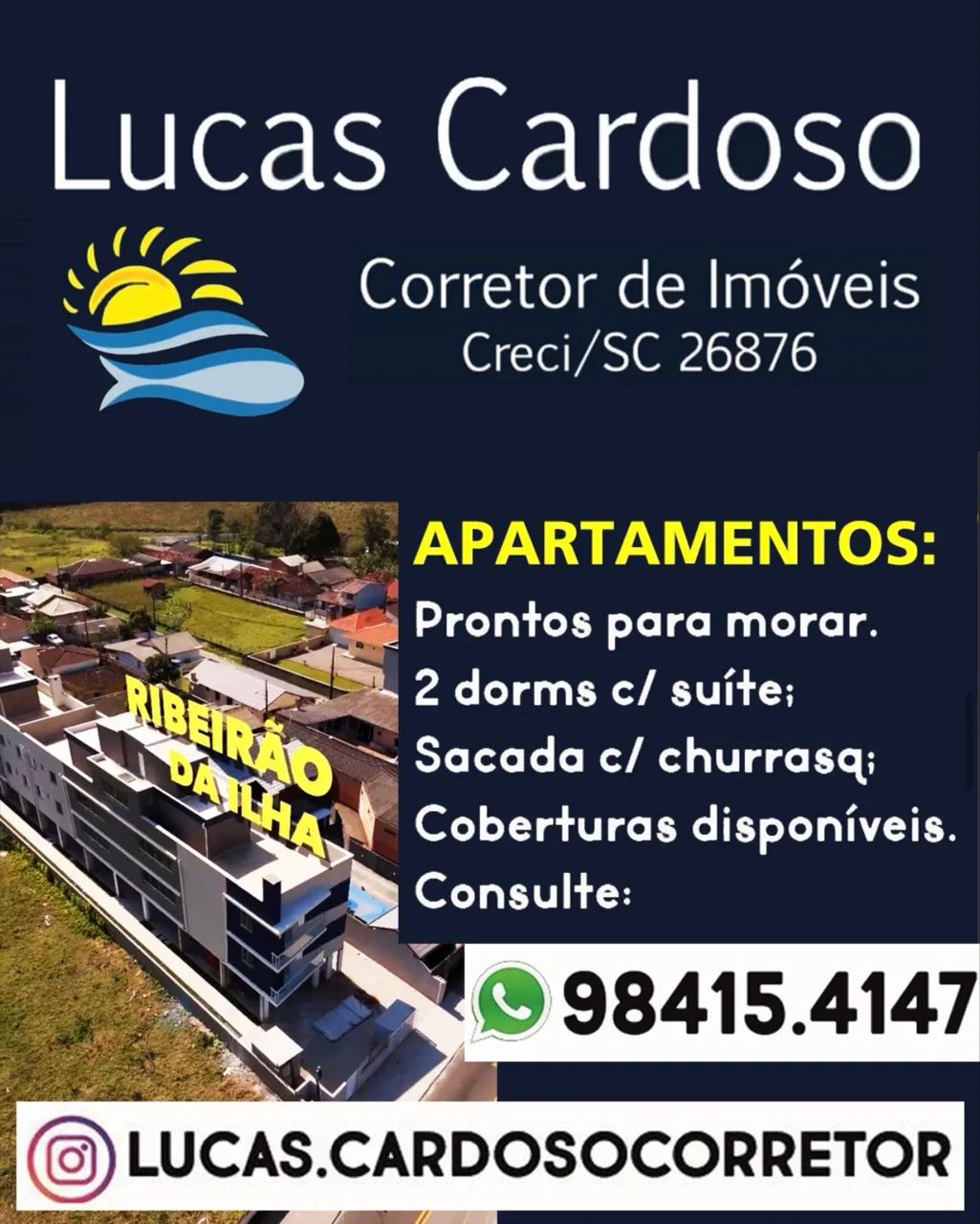 Apto Ribeirão da ilha. 2 Dorm, 2 banheiros, elevador. - Foto 5