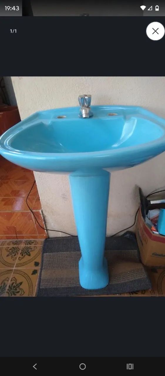 Pia Lavatório Azul 
