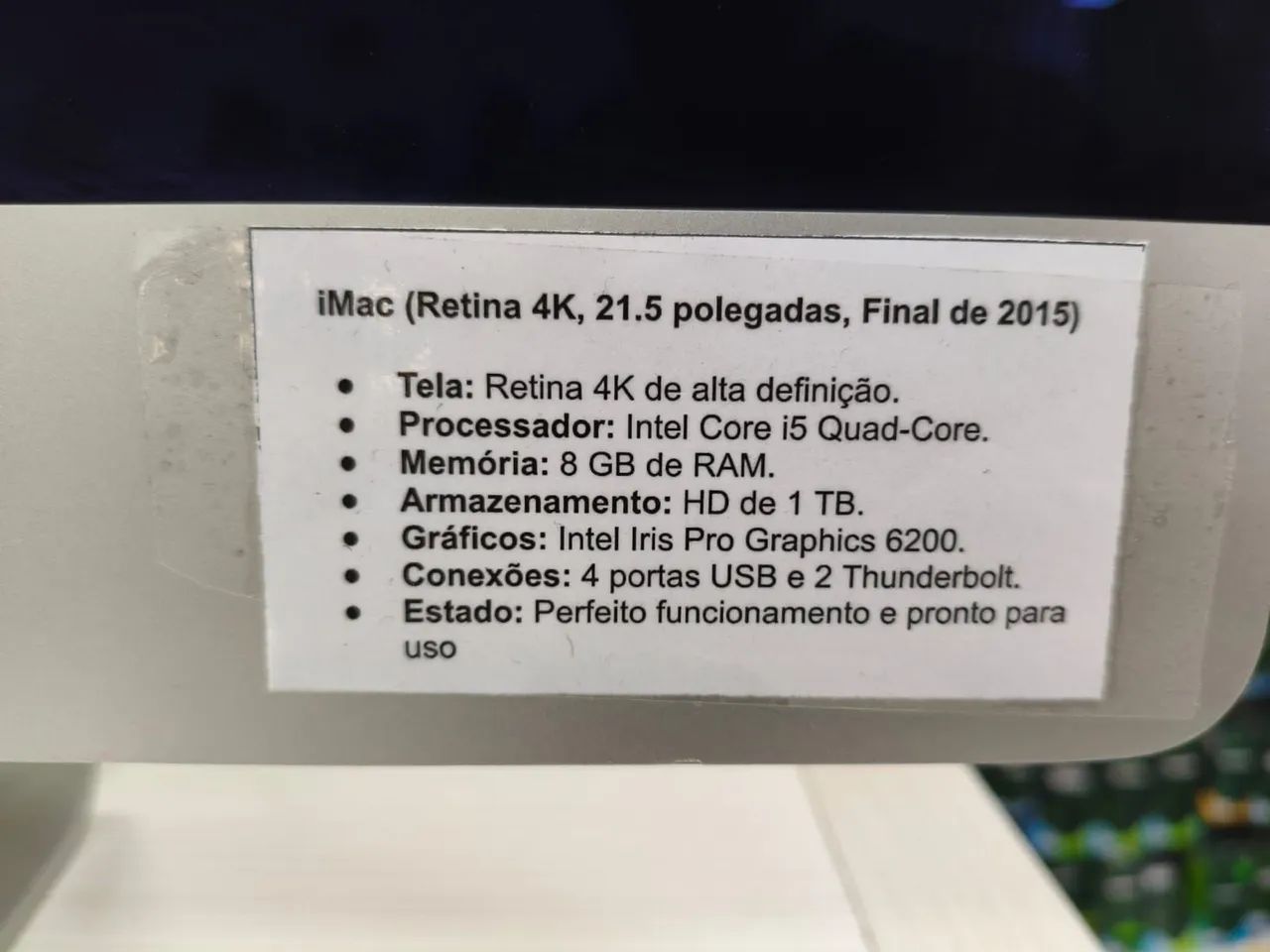 iMac 21 polegadas 4k (retina- 1TB de armazenamento) - Foto 2
