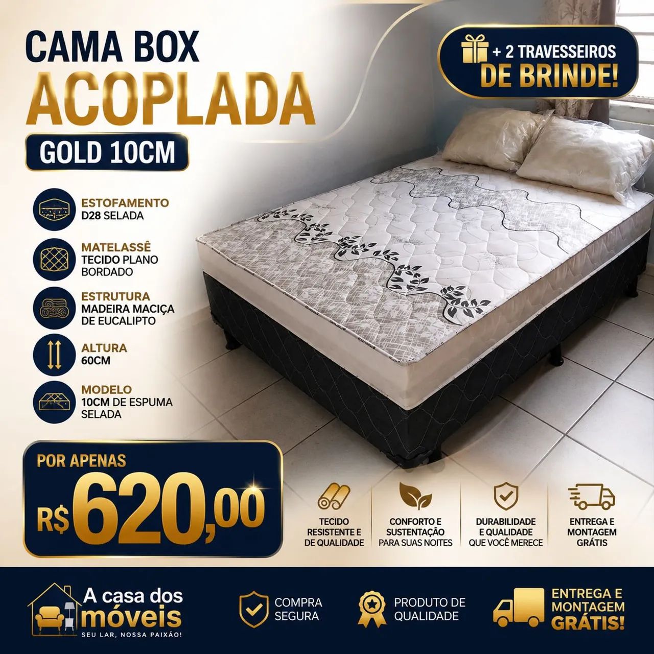 Cama box Gold 10cm D28
