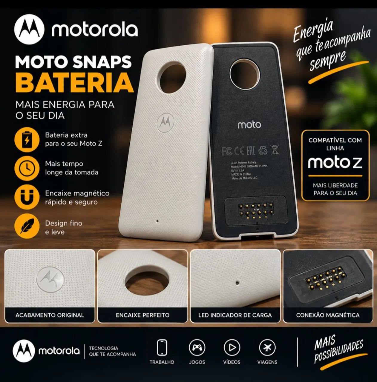 Moto Snaps Originais Motorola - Itens de Colecionador em Perfeito
