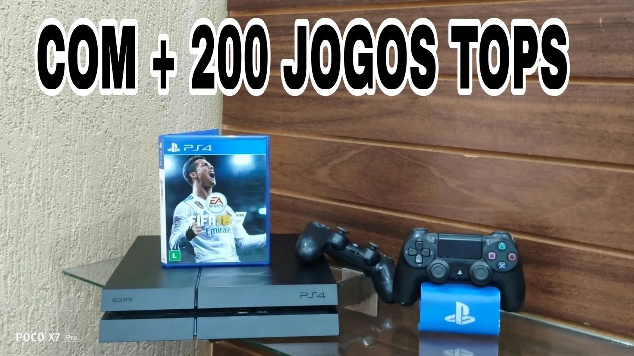 PS4 + 200 jogos tops 
