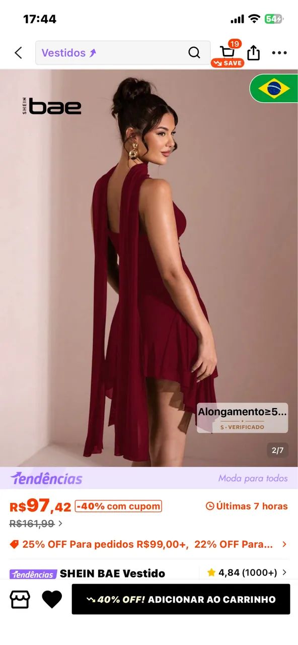 vestido vinho com tule  - Foto 4