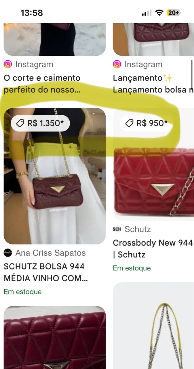 bolsa schutz vermelha/vinho nova 
