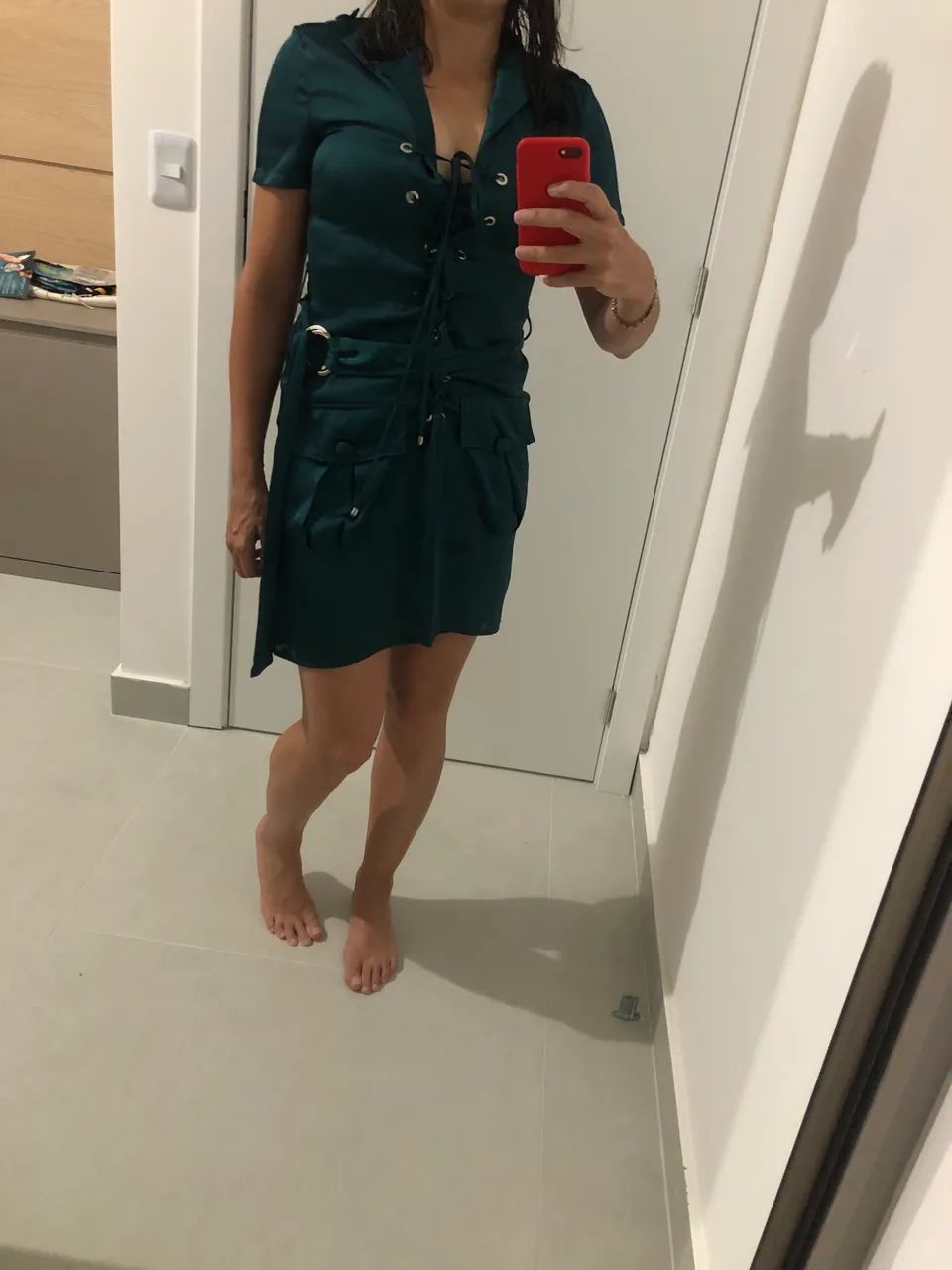 Vestido Naguchi verde Novo sem uso tamanho P