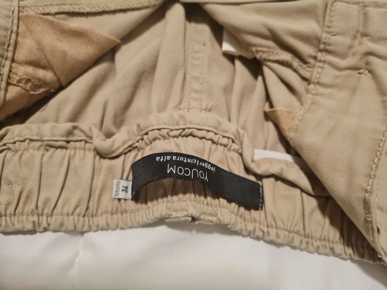 Vendo calça baggy cor caqui 34 - Foto 4