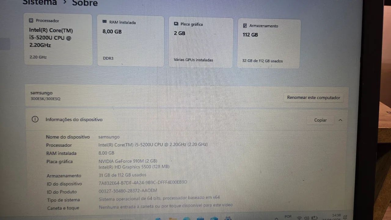 Notebook Samsung com Placa NVIDIA (Troco por Tablet) - Foto 3