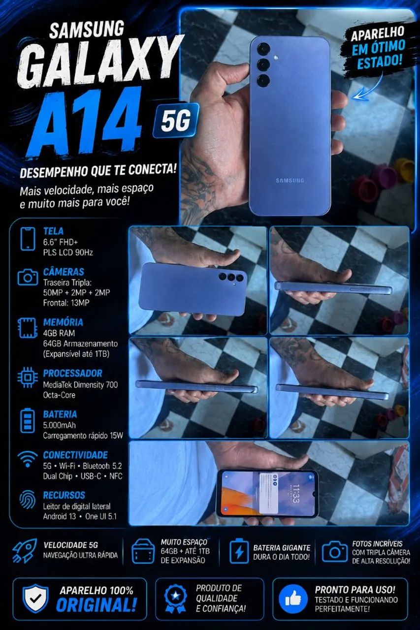 Celular A14 samsung impecável!!