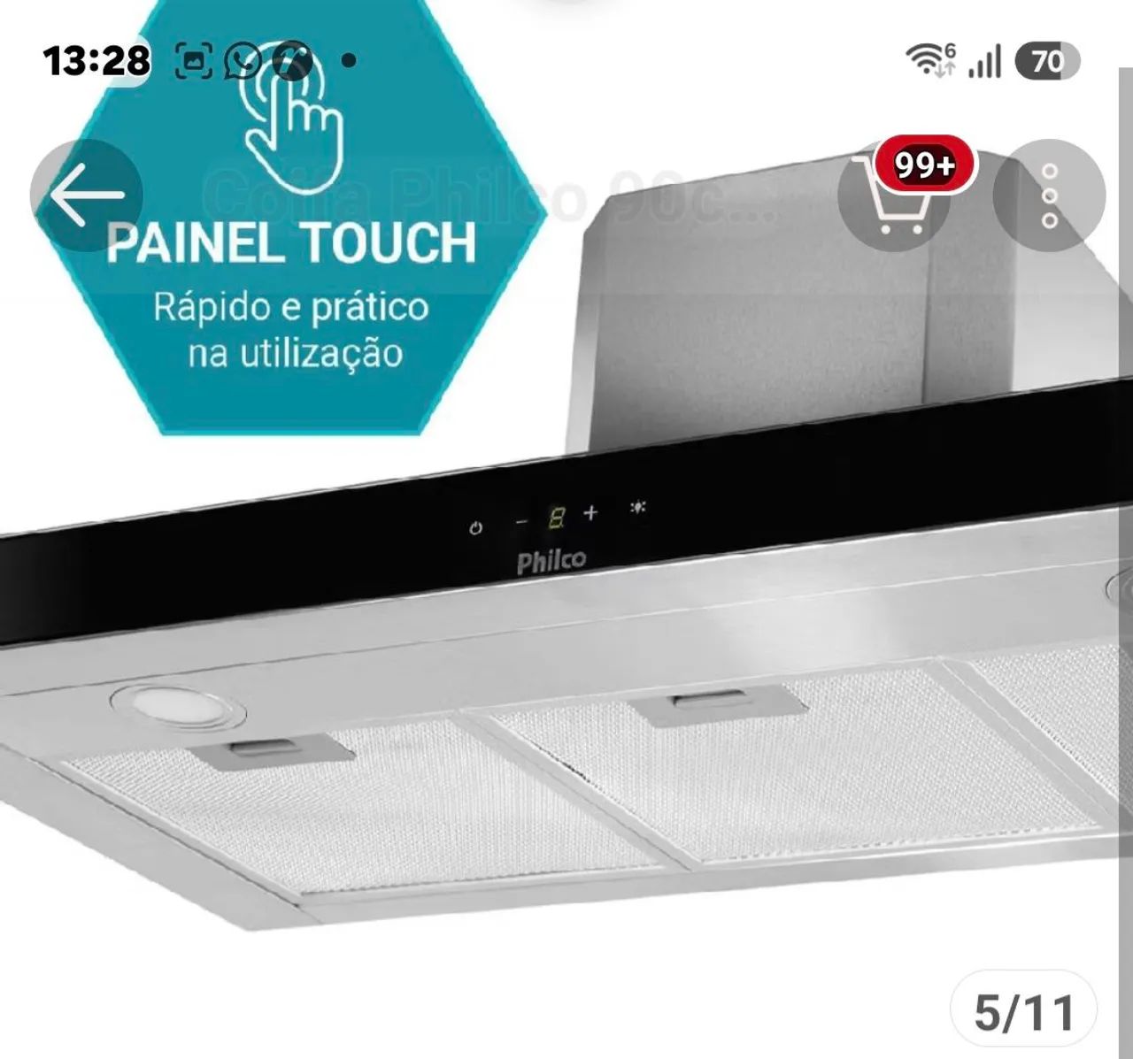 Coifa inox dupla função (exaustor e depurador) - Foto 3