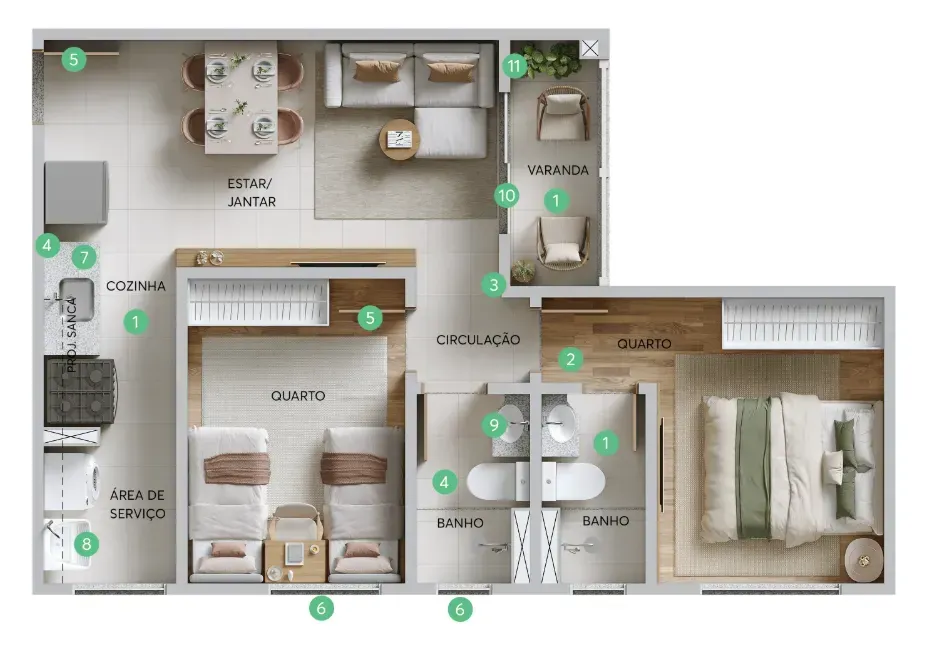 PLANTA 45m²