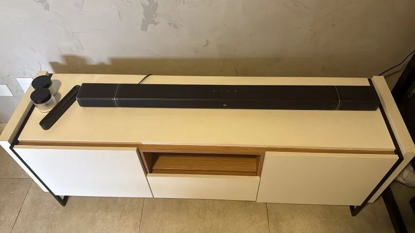 Rack branco com 2 armários e gaveta - 1,48 m - Foto 3