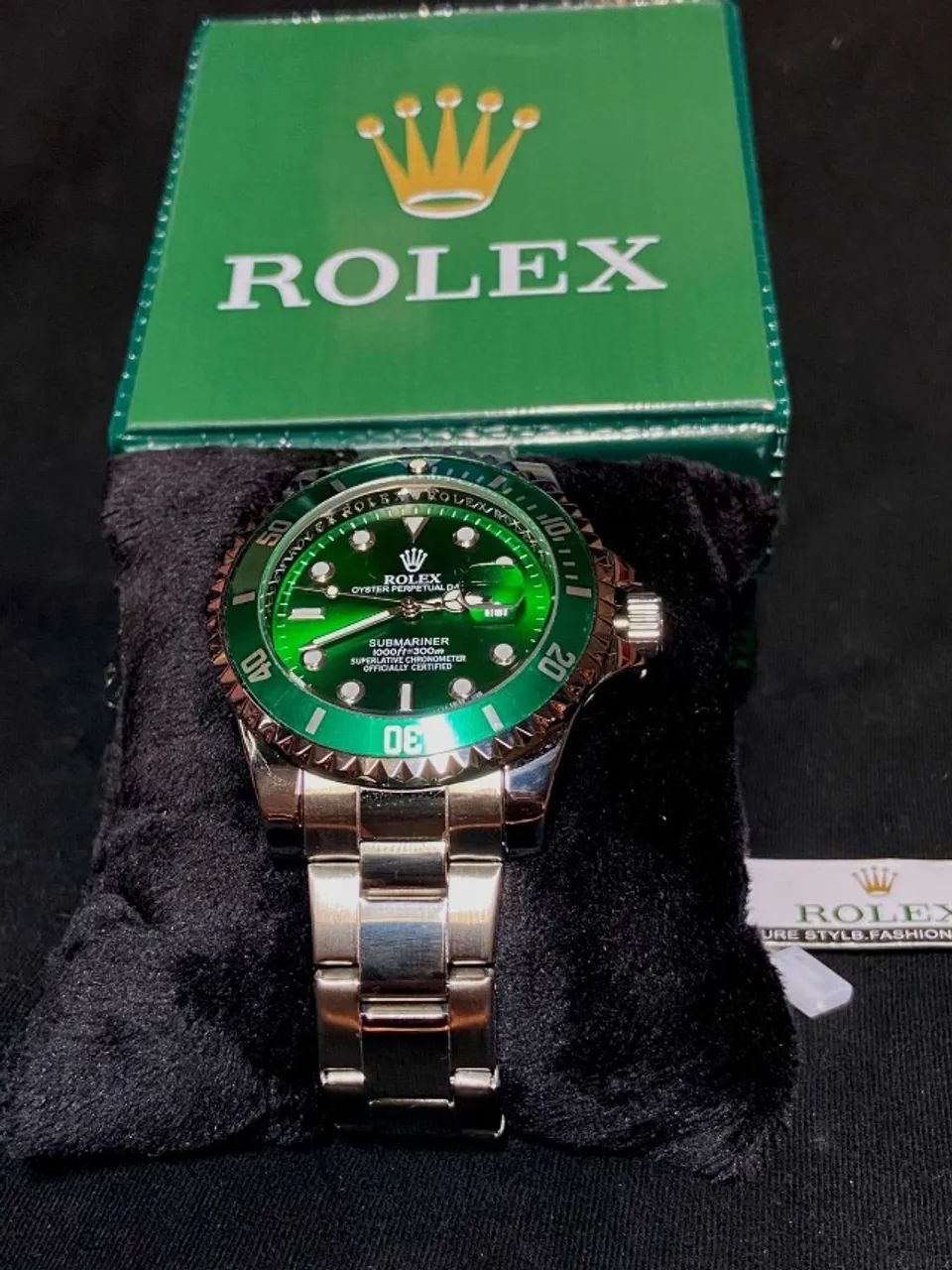 R-O-L-E-X Prata e verde - Foto 3