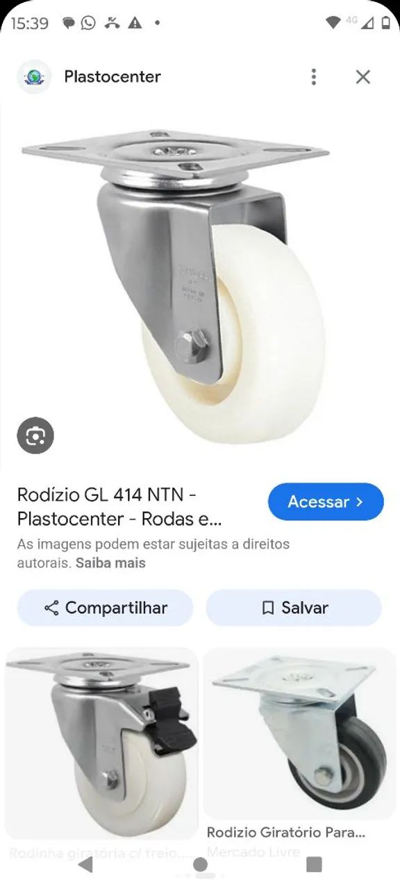 Rodízio giratório par rodocar 200kilos  - Foto 3