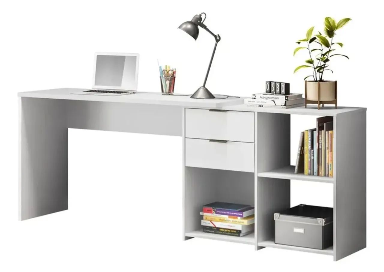Mesa Escrivaninha de Canto Branca - Foto 4