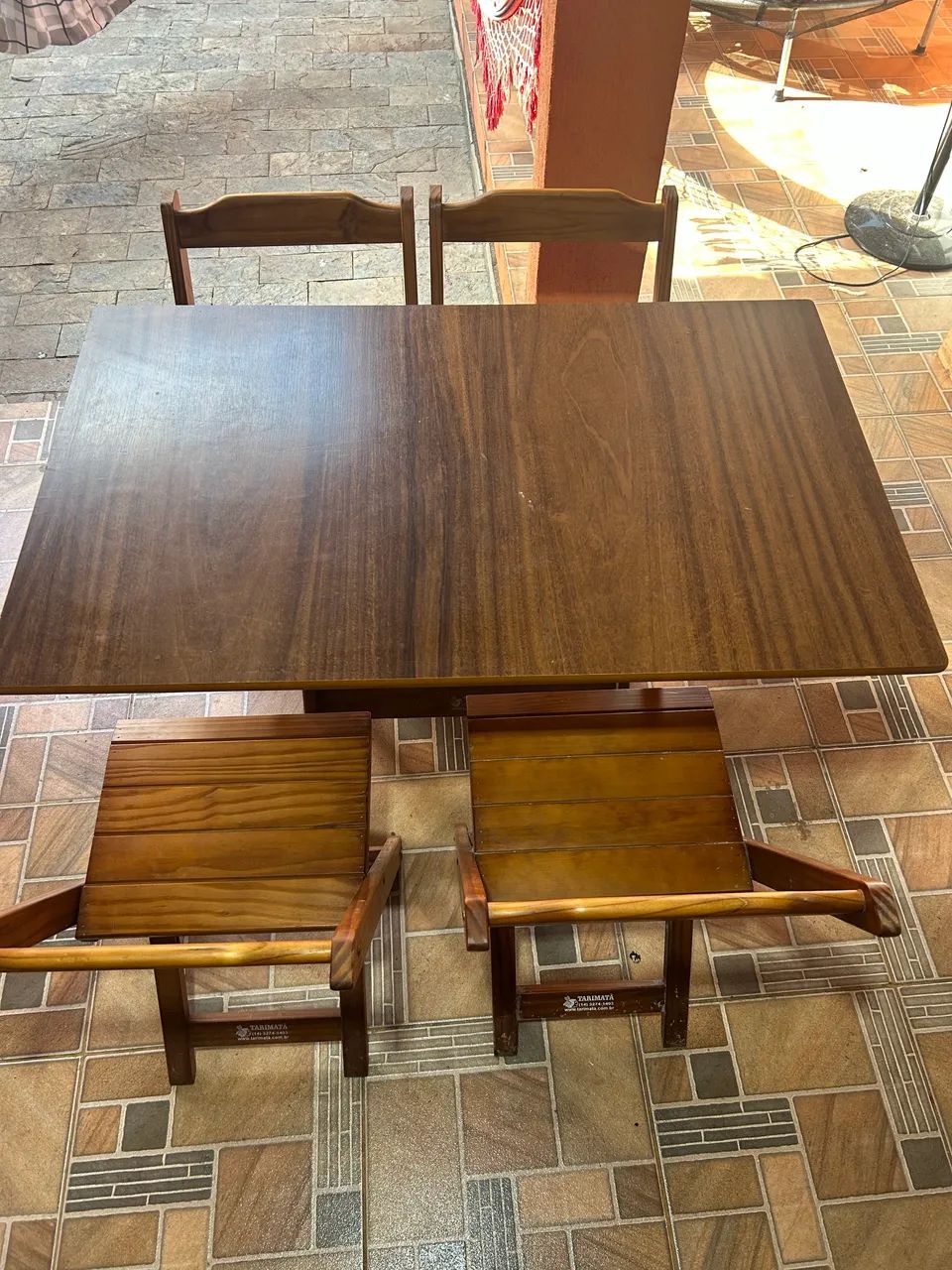 Mesa imbuia 4 cadeiras 110x70 Tarimatã - Foto 2