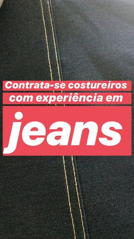 Contrata- se costureiros com experiência em jeans