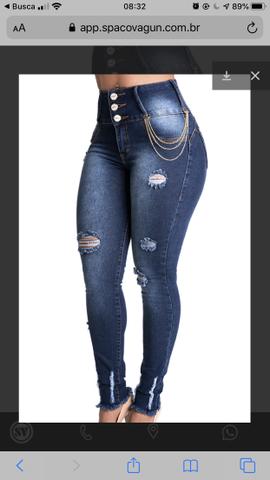 Calça rasgada 3 botões original spaco vagun modeladora