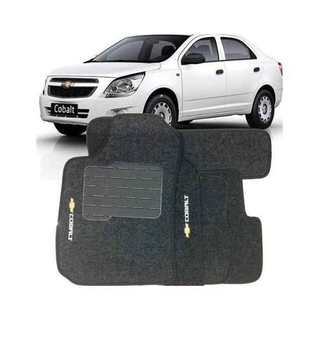 Jogo 4 pcs Tapete Chevrolet cobalt Preto com Logob hgg