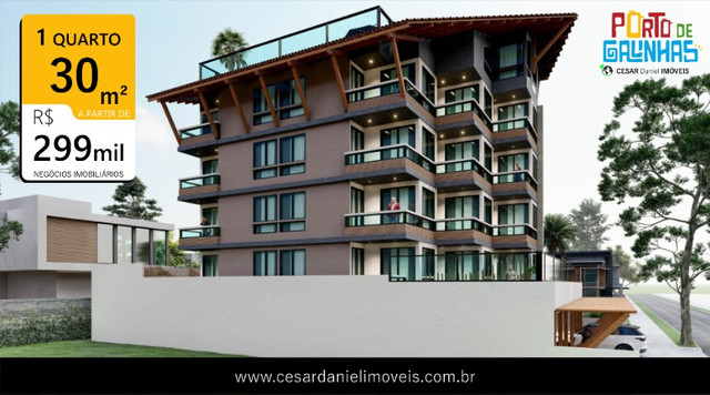 Flat em Porto de Galinhas | 1 Quarto | 30m² | 100m do Mar