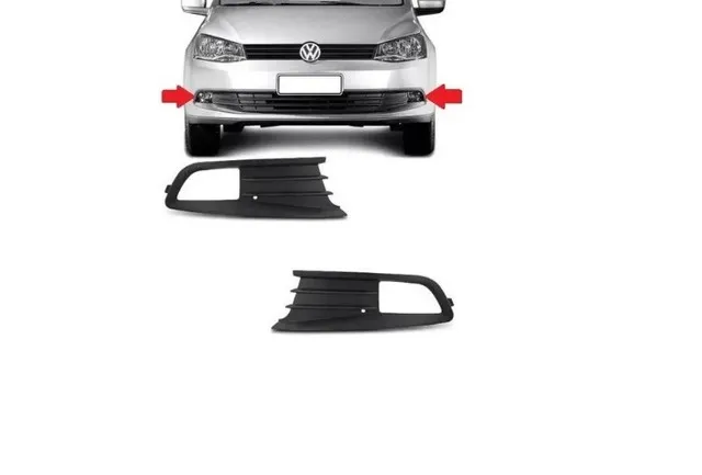 Par Grade Moldura Tela Preto Farol Milha Com Furo Gol G6