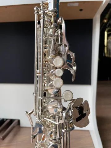 Sax Soprano reto (novo) prateado - ótimo som - aceito trocas - parcelo 21x - Foto 4