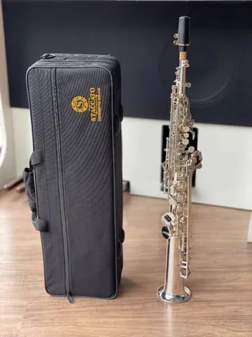 Sax Soprano reto (novo) prateado - ótimo som - aceito trocas - parcelo 21x - Foto 6