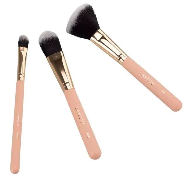 kit de pincéis lanossi rose gold - 3 unidades - Foto 3