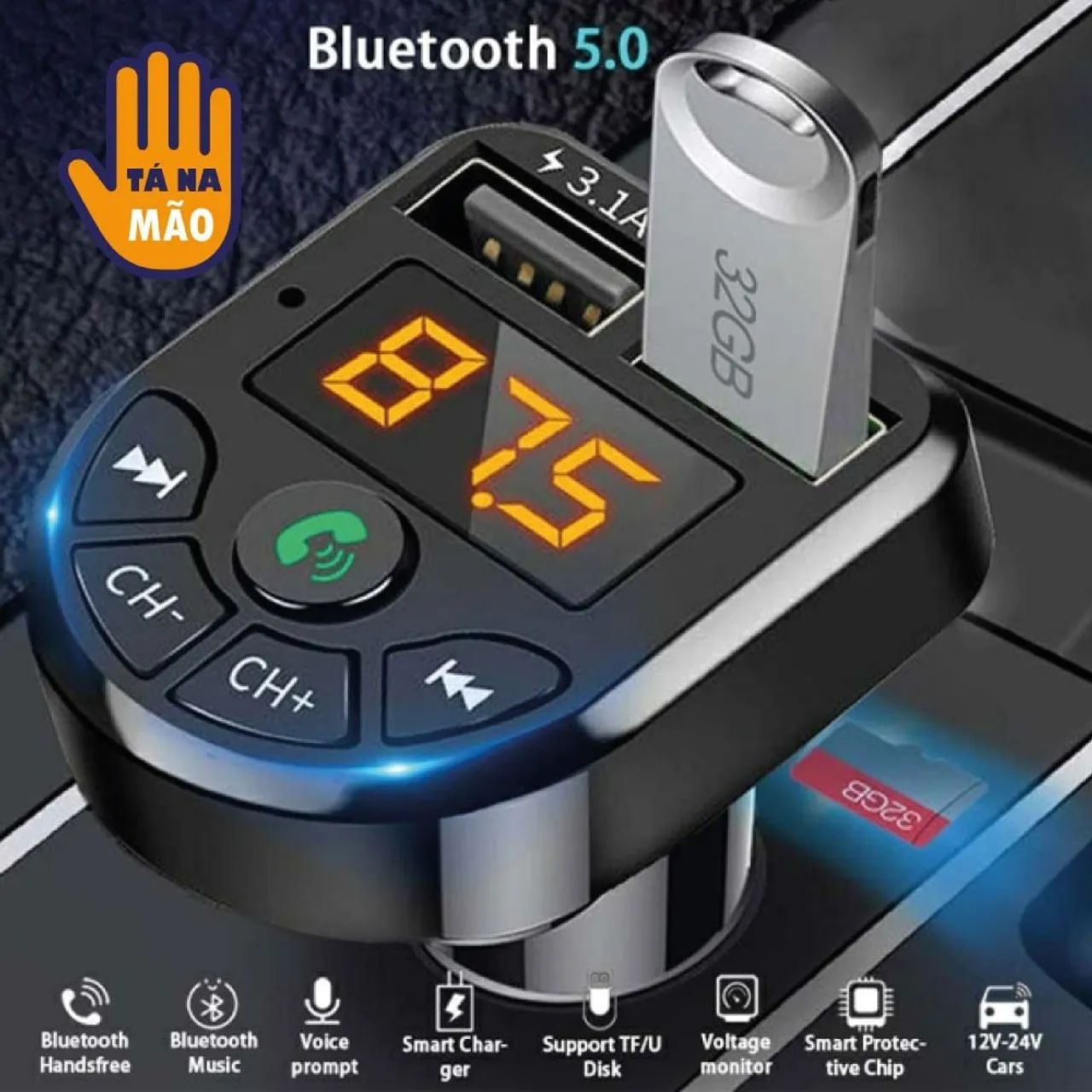 Transmissor carregagor MP - via Bluetooth  - Foto 2