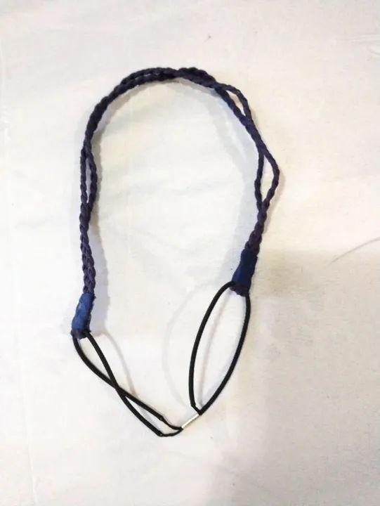 Tiara de cabelo couro trançado azul - Foto 2