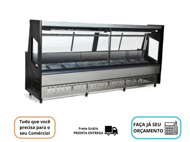Balcão de Açougue 3 Metros Polar Preto 220v