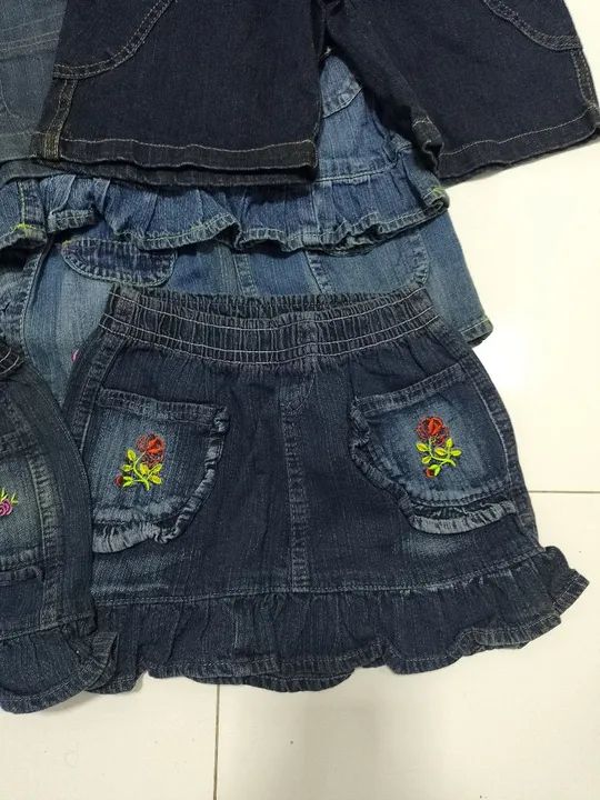 Conjunto de shorts e saias jeans para meninos e meninas - Foto 3