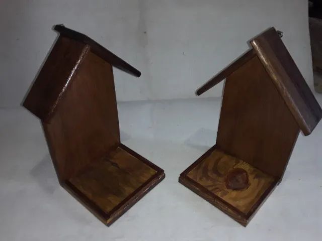 Casinha artesanal Porta Imagem ou vasinho em madeira rustica - Foto 2