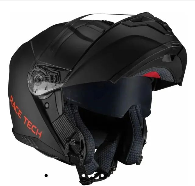 Capacete Escamoteável Race Tech Signal Preto Fosco Articulado - Foto 4