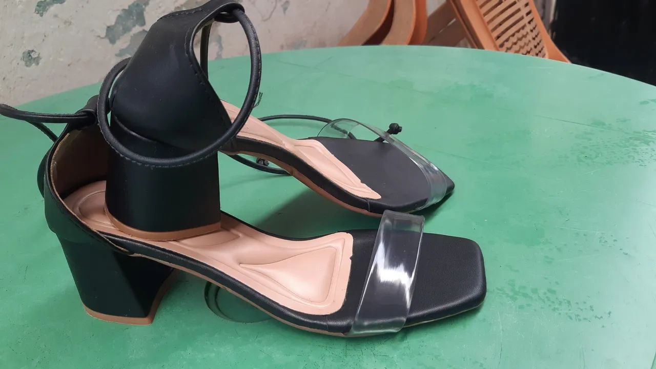 Sandália de Salto Alto Feminina com Amarração - Foto 4