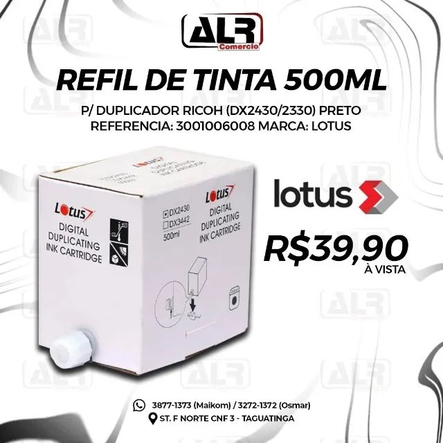 REFIL DE TINTA P/ DUPLICADOR DX2430 DX2330 RICOH COMPATIVEL