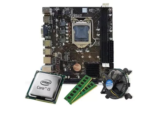 Kit lga1155/2a ger Pentium G860 3.0Ghz + H61 + 8gb-ddr3 + air-cooler + espelho + pasta