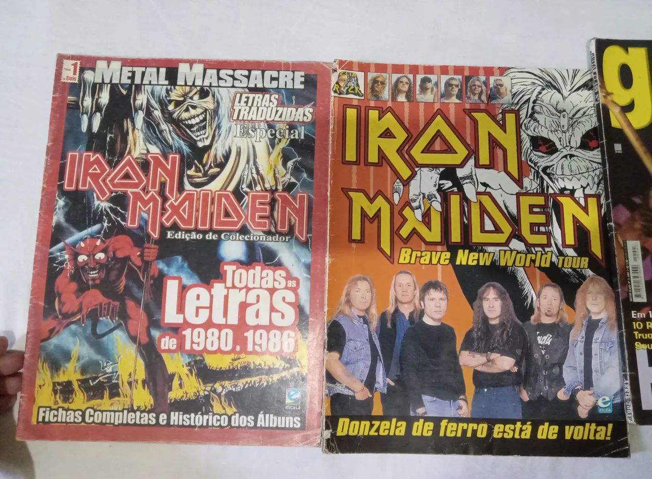 Revistas Guitarra, guitar class e duas com letras do Iron Maiden - Foto 2
