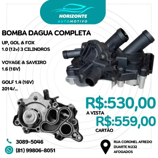 bomba dagua completa up gol fox 1.0 12v 3cilindros voyage saveiro 1.6 16v golf 1.4 16v 14/
