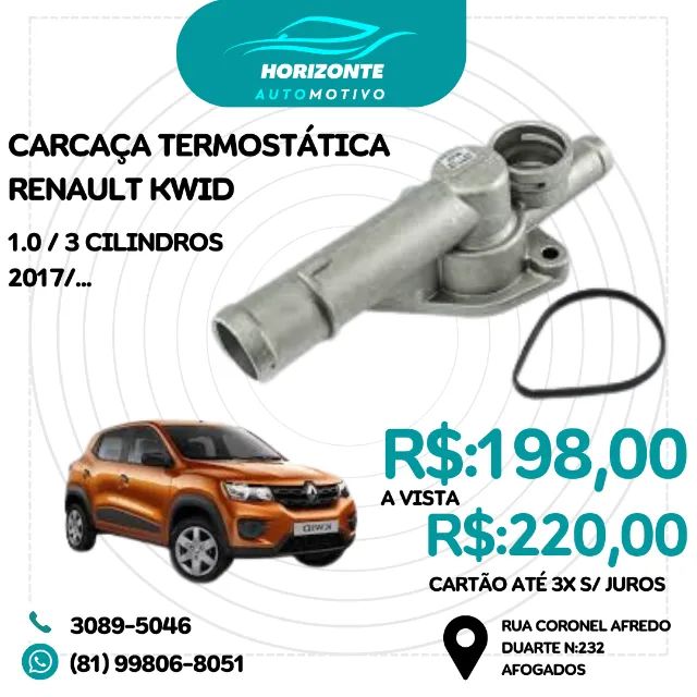 Carcaça termostática kwid 1.0 3 cilindros  2017/