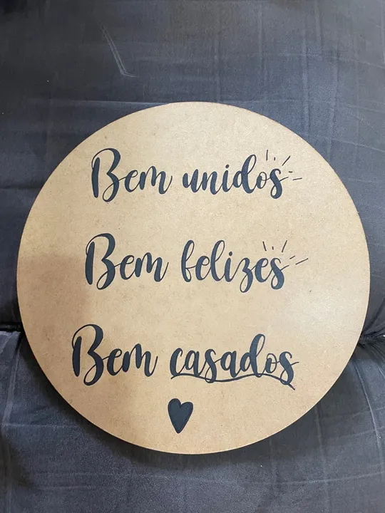 Placa mdf bem casados feito à mão