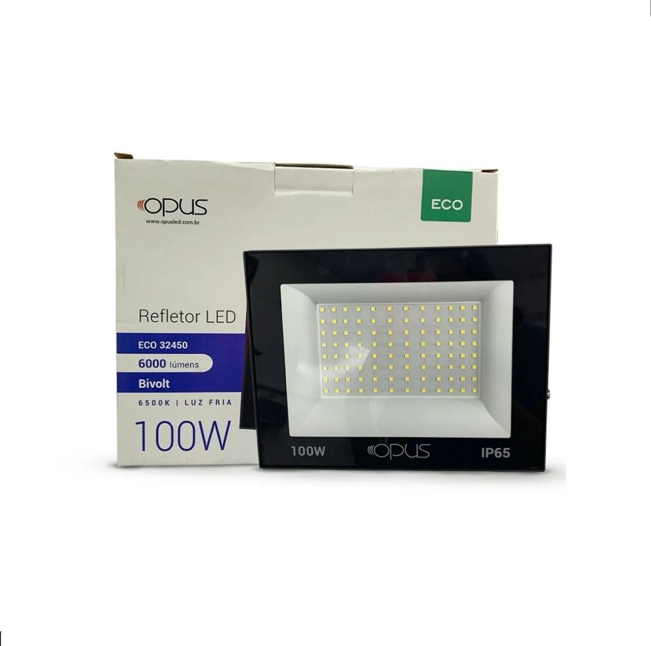 Eu Refletor Led 100w Holofote Prova Dágua Ip66 Branco Frio